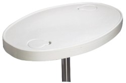 ABS oval table white 77x51 cm 